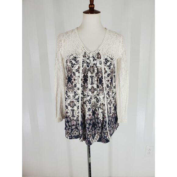 Vintage America Tops - VINTAGE AMERICA BLUES Lace Sleeve Top Sz S